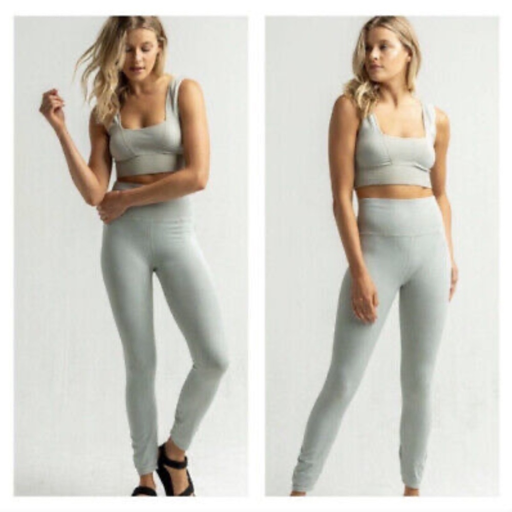 NWT Free People High-Rise 7/8 Length Good Karma Leggings Sea Glass